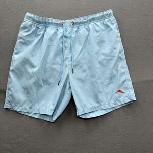 Tommy Bahama Swim Shorts Mens Large Blue Tropical Palm Trunks Lined Quick Dry